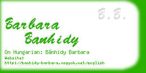 barbara banhidy business card